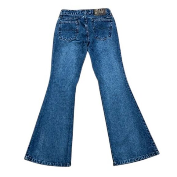 Vintage lei Low Rise Flare Jeans 27" Waist 100% Cotton - Picture 4 of 14